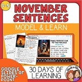 Model Sentences for November - Writing Daily Practice Ment