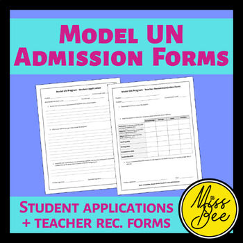 Preview of Model United Nations Team Application Forms