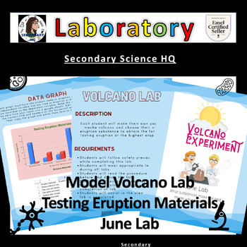 Preview of Model Volcano Lab | Testing Eruption Materials | June Lab | Summer