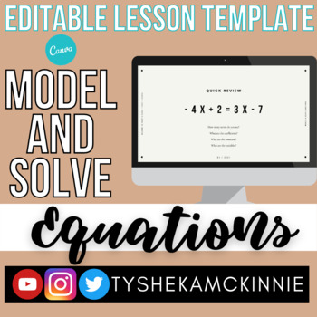 Preview of Model and Solve Equations (8.8A, 8.8C) | Canva Template