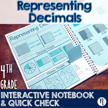 Preview of Representing Decimals Interactive Notebook Activity & Quick Check TEKS 4.2E