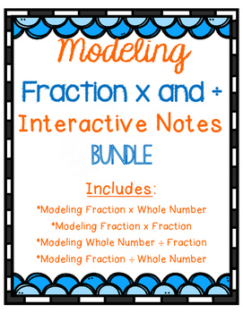 Preview of Modeling Fraction Multiplication and Division Interactive Notes BUNDLE