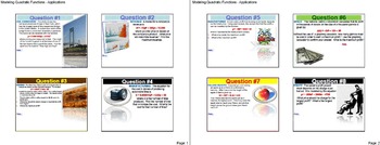 Preview of Modeling Quadratic Functions - Applications (Answer Key at the End)