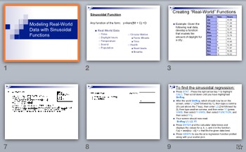 Preview of Modeling Real-World Data with Sinusoidal Functions - PowerPoint & Examples