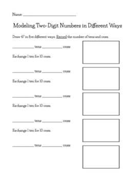 Preview of Modeling Two-Digit Numbers in Different Ways