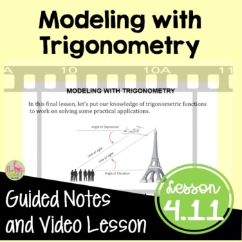 Preview of Modeling With Trigonometry Guided Notes with Video DISTANCE LEARNING