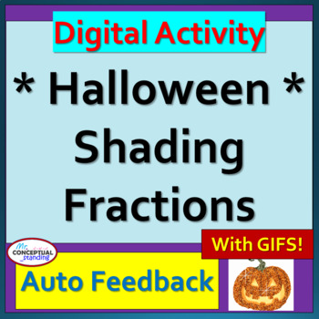 Preview of Halloween 3rd - 4th Grade Math Fractions Digital Activity - Third Grade