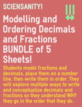 Preview of Modelling and Ordering Decimals and Fractions on a Number Line - Shade and Order
