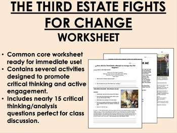 Preview of The Third Estate Fights for Change worksheet