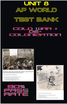 Preview of Modern AP World History: Unit 8 Cold War & De Colonization test bank