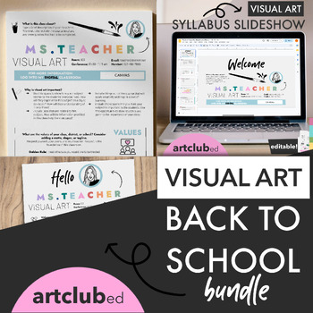 Preview of Modern ART / VISUAL ART Back to School Value Bundle | Editable Text & Colors