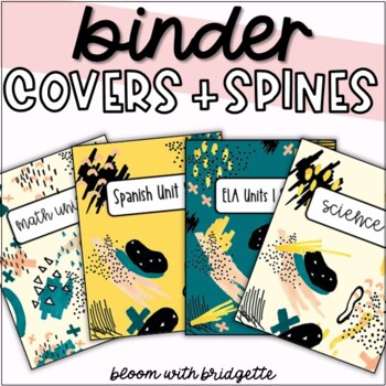 Preview of Modern Abstract Binder Covers and Spines Editable