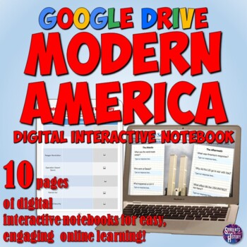 Preview of Modern America Google Drive Digital Interactive Notebook