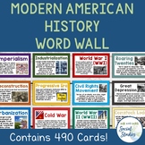 Modern American History Word Wall Bundle | 1865 to Present