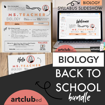 Preview of Modern BIOLOGY Back to School Value Bundle | Editable Text & Colors
