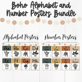 Modern BOHO HOUSE PLANTS Dot Alphabet & Number Posters | N