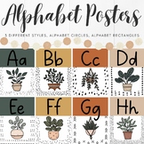 Modern BOHO HOUSE PLANTS Dots Classroom Alphabet Posters |