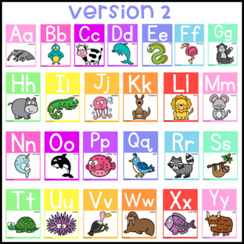 Alphabet Posters Rainbow Classroom Decor by The English Labo | TpT