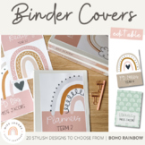 Modern BOHO RAINBOW Binder Covers and Spines | Neutral Ton