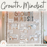 Modern BOHO RAINBOW Growth Mindset Posters | Neutral Classroom Decor