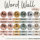 Modern BOHO RAINBOW Word Wall | Editable Neutral Rainbow Decor