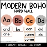 Modern BOHO Word Wall | ASL | Editable