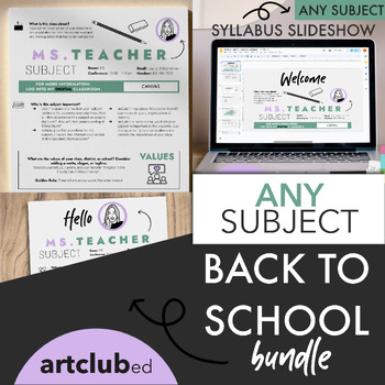 Preview of Modern Back to School Value Bundle | ANY SUBJECT | Editable Text & Colors