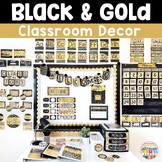 Modern Black and Gold Glitter Classroom Decor