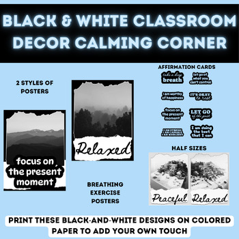 Preview of Modern Black and White Calming Corner Kit