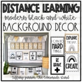 Modern Black and White Distance Learning Background Decor