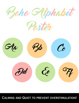 Preview of Modern Boho Alphabet Posters SCRIPT | Calming | Classroom Decor | Neutral