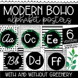Modern Boho Black and White w/ Greenery Alphabet Line Post