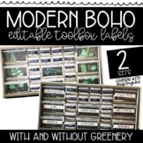 Modern Boho Black and White w/ Greenery Editable Teacher T