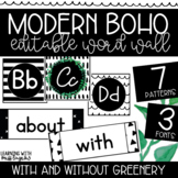 Modern Boho Black and White w/ Greenery Word Wall Label Template