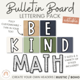 Modern Boho Bulletin Board Letters Display | Editable Rust