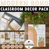 Modern Boho Classroom Decor Bundle | EDITABLE