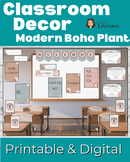 Modern Boho Classroom Decor: Posters Labels Calendar Pennant Templates
