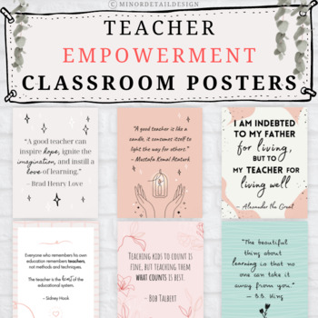 Preview of Modern Boho Classroom Decor Posters, Motivational Quotes for Teachers, Classroom