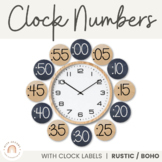 Modern Boho Clock Labels | Rustic Clock Numbers