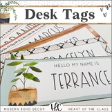 Modern Boho DESK NAME TAGS | EDITABLE