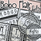 Modern Boho Editable Classroom Labels | Black and White Cl