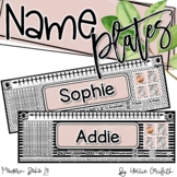 Modern Boho Flair Editable Name Tags and Desk Helpers