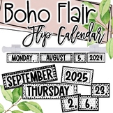 Modern Boho Flip Calendar | Black and White Editable Class
