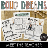 Boho Neutral Meet the Teacher Template Editable