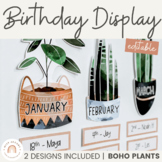 Modern Boho Plants Birthday Display | Calm Boho Classroom 