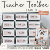 Modern Boho Plants Teacher Toolbox Labels | Editable Rusti