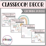 Modern Boho Rainbow Classroom Decor Growing Bundle | Neutr