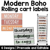 Modern Boho Rolling Cart Labels | Editable | Dalmatian