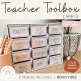 Modern BOHO VIBES Teacher Toolbox Labels | Neutral Classro
