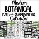Modern Botanical Scandi Plant Classroom Decor Calendar Helper